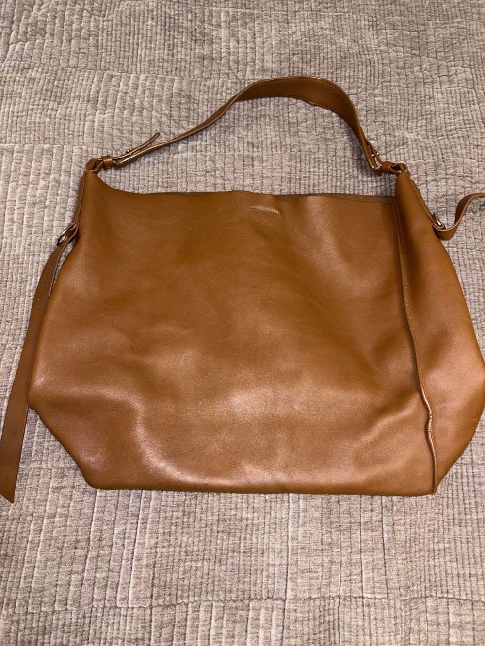All Saints Tan Leather Hobo Shoulder Bag